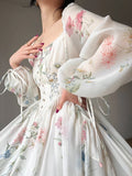 lasamu Elf of Rainbow Wildflowers Cottagecore Fairycore Princesscore Soft Girl Romantic Academia Angelcore Dress