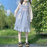 lasamu Sugar Bunny Kawaii Cottagecore Overalls Dress