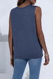Casual Solid Hollowed Out O Neck Tops(5 Colors)