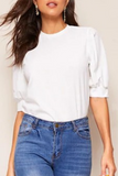 Casual Solid Patchwork O Neck Blouses