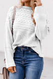 Casual Solid Patchwork Basic O Neck Tops Sweater(5 Colors)