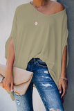 Casual Solid Patchwork One Shoulder T-Shirts(6 Colors)