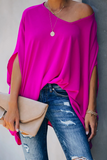 Casual Solid Patchwork One Shoulder T-Shirts(6 Colors)