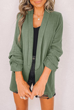 Casual Solid Patchwork Cardigan Collar Outerwear(13 colors)