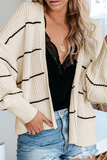 Casual Solid Patchwork Cardigan Collar Tops(4 colors)