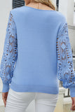Casual Solid Hollowed Out Patchwork V Neck Sweaters(5 colors)
