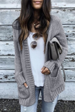 Casual Solid Patchwork Cardigan Collar Tops Sweaters(5 colors)