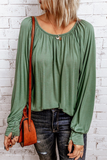 Casual Solid Patchwork O Neck Tops