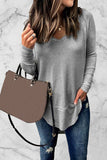 Casual Solid Color V Neck Tops(3 Colors)
