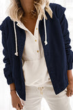 Casual Solid Patchwork Buckle Turndown Collar Outerwear(5 Colors)