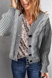 Casual Solid Buckle V Neck Sweaters(3 Colors)