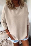 Casual Solid Color O Neck Sweaters