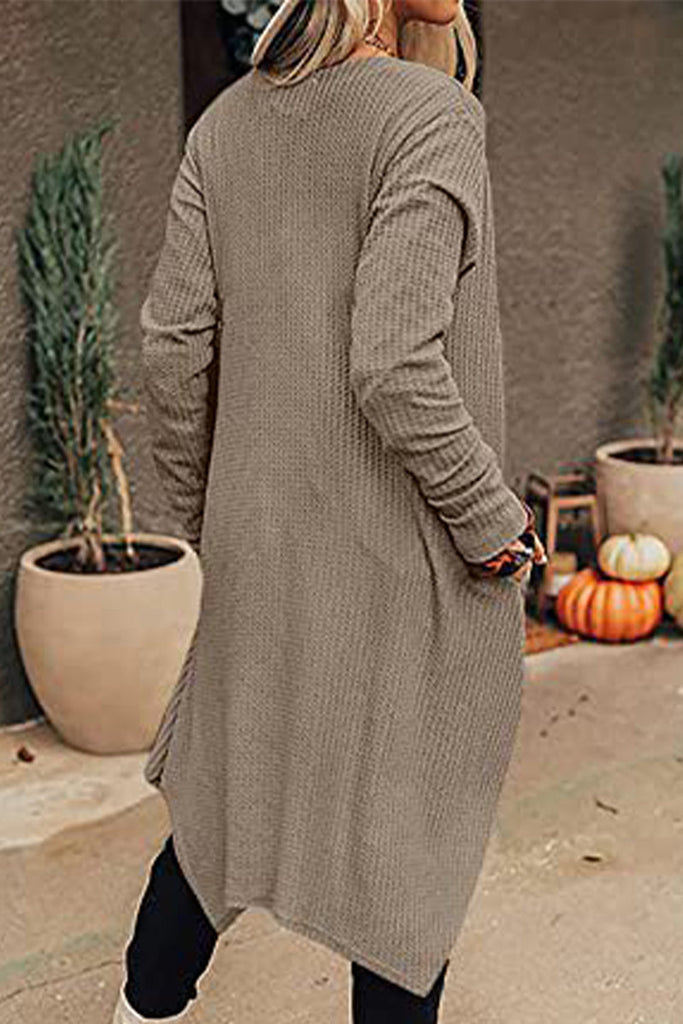 Casual Solid Asymmetrical O Neck Cardigans(8 Colors)