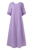 Casual Simplicity Solid Solid Color O Neck Dresses(3 Colors)