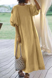 Casual Simplicity Solid Solid Color O Neck Dresses(3 Colors)