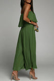 Casual Simplicity Solid Fold Strapless Loose Jumpsuits(3 Colors)