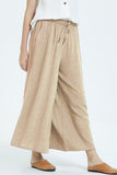 Casual Simplicity Solid Make Old Loose High Waist Wide Leg Solid Color Bottoms(8 Colors)