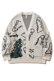 Lasamu Cute Dinosaur Pattern Cardigan Sweater