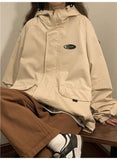 Lasamu Loose Stylish Hooded Windbreaker Jacket