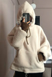Lasamu Loose Hooded Fluffy Sweatshirt