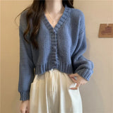 Lasamu V-Neck Button Up Knitted Cardigan Sweater