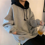 Lasamu Two Colors Combination Casual Hoodie